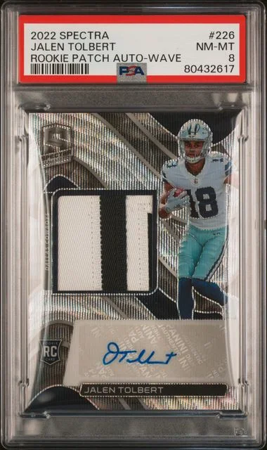 2022 Panini Spectra Jalen Tolbert Patch Autograph-Wave #226 card image