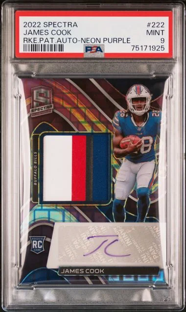 2022 Panini Spectra James Cook Patch Autograph-Wave #222 card image