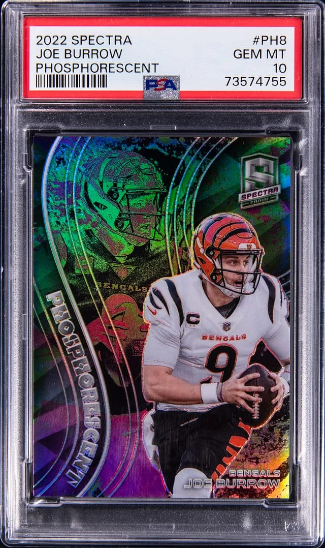 2022 Panini Spectra Joe Burrow Phosphorescent #PH-8 card image