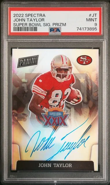 2022 Panini Spectra John Taylor Super Bowl Signatures Prizm #JT card image