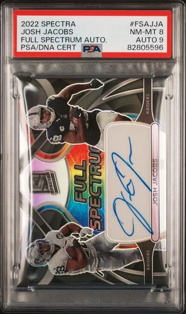 2022 Panini Spectra Josh Jacobs Full Spectrum Autographs #FSA-JJA card image