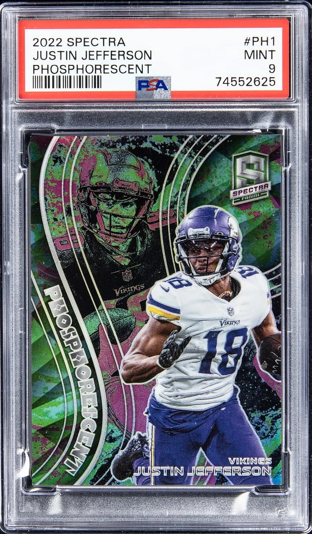 2022 Panini Spectra Justin Jefferson Phosphorescent #PH1 card image