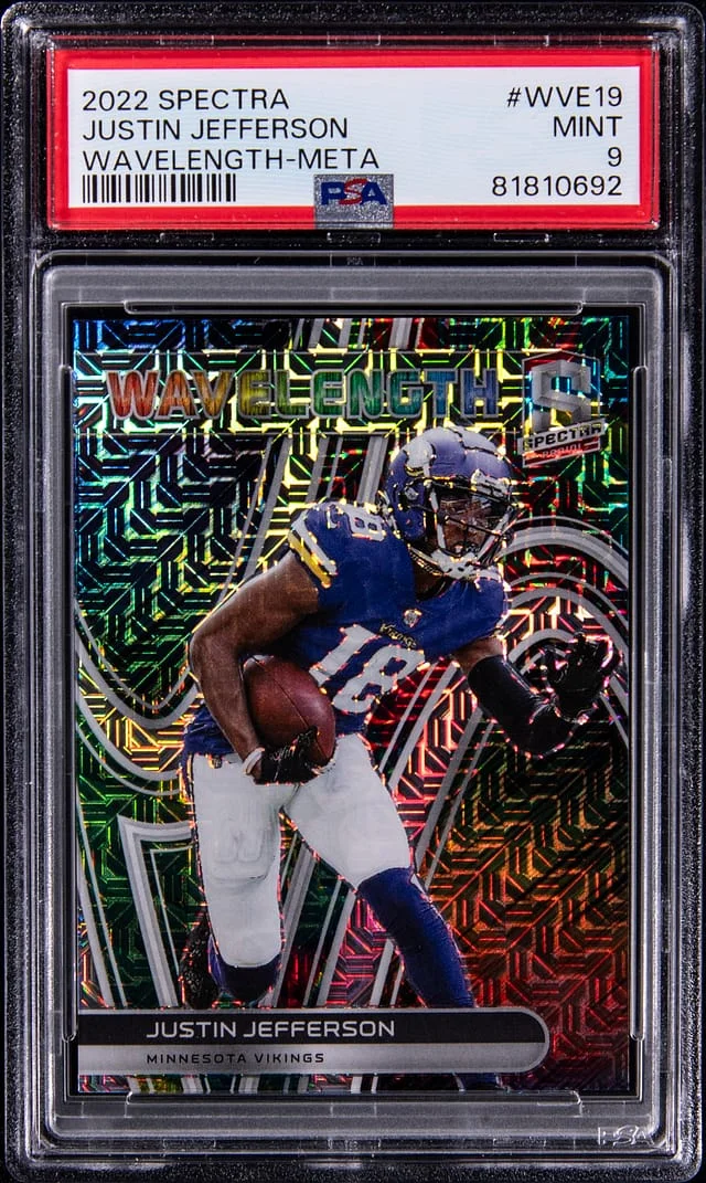 2022 Panini Spectra Justin Jefferson Wavelength Meta #WVE-19 card image