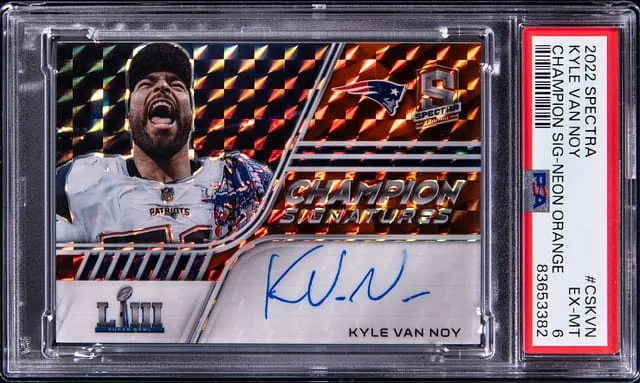 2022 Panini Spectra Kyle Van Noy Champion Signature Neon Orange #CS-KVN card image
