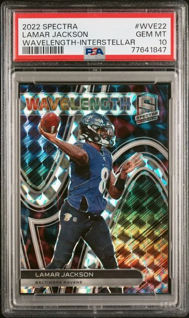 2022 Panini Spectra Lamar Jackson Wavelength Interstellar #WVE22 card image