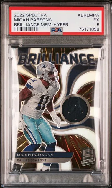 2022 Panini Spectra Micah Parsons Brilliance Memorabilia Hyper #BRL-MPA card image