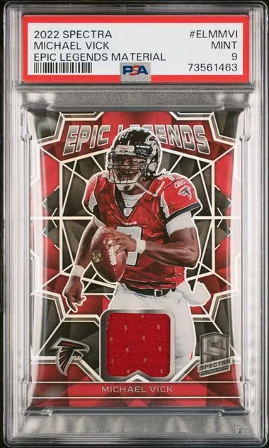2022 Panini Spectra Michael Vick Epic Legends Materials #ELM-MVI card image