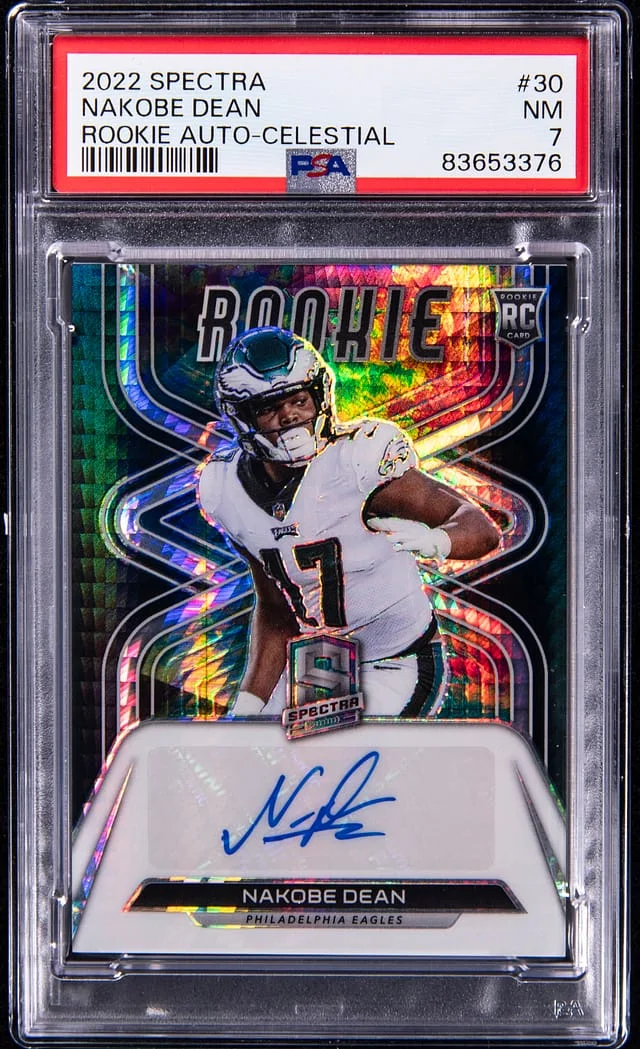 2022 Panini Spectra Nakobe Dean Autograph Celestial #30 card image