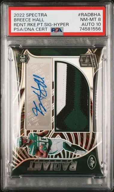 2022 Panini Spectra Radiant Patch Signatures Hyper Radbha Breece Hall #no-number card image