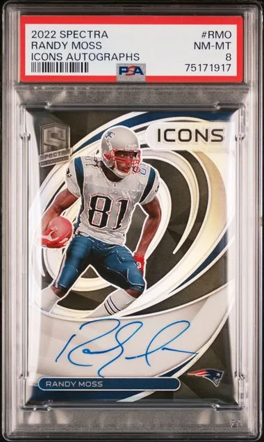 2022 Panini Spectra Randy Moss Icons Autographs #ICN-RMO card image