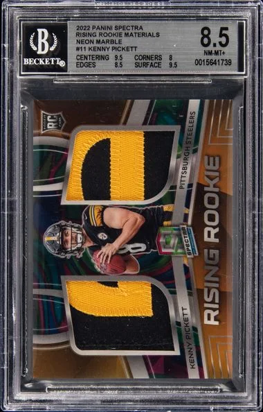 2022 Panini Spectra Rising Materials Neon Marble Kenny Pickett #no-number card image