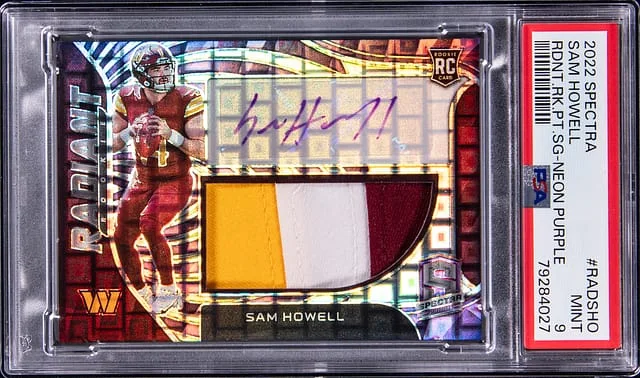 2022 Panini Spectra Sam Howell Radiant Patch Signatures Neon Purple #RADSHO card image