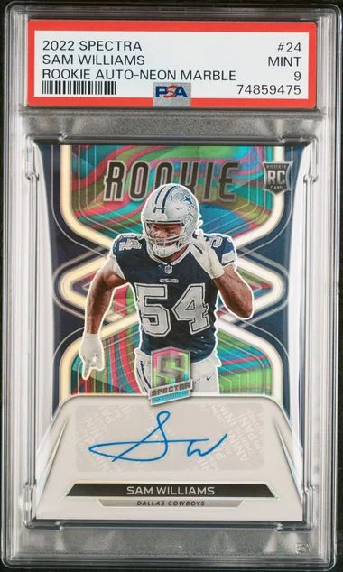 2022 Panini Spectra Sam Williams Autographs Neon Marble #24 card image
