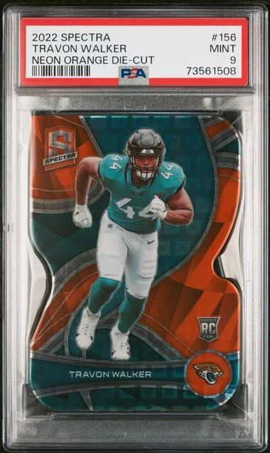 2022 Panini Spectra Travon Walker Neon Orange Die-Cut #156 card image