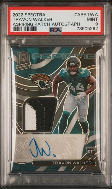2022 Panini Spectra Travon Walker Aspiring Patch Autograph #APA-TWA card image