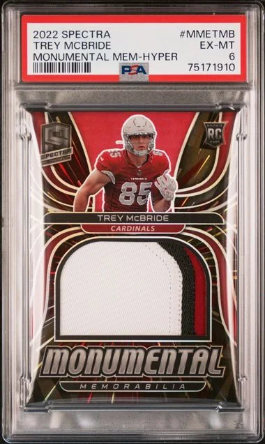 2022 Panini Spectra Trey McBride Monumental Memorabilia Hyper #MME-TMB card image