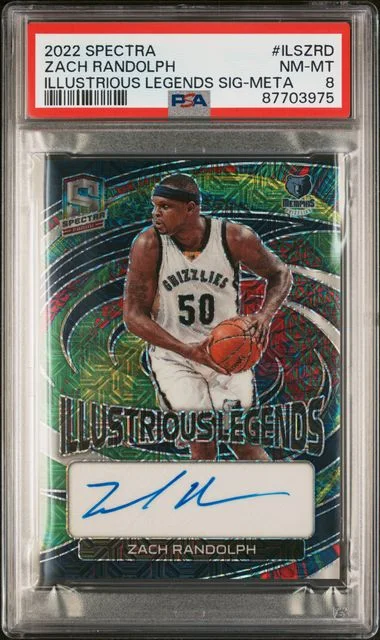 2022 Panini Spectra Zach Randolph Illustrious Legends Signatures Meta #ILS-ZRD card image