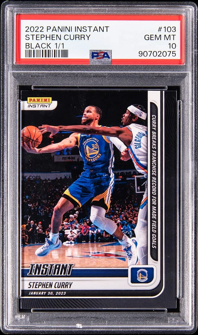 2022 Panini Stephen Curry Instant Black 1/1 #103 card image