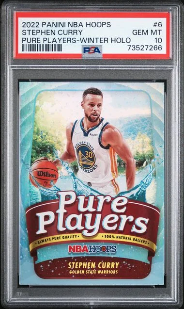 2022 Panini Stephen Curry NBA Hoops Pure Players Winter Holo #6 card image