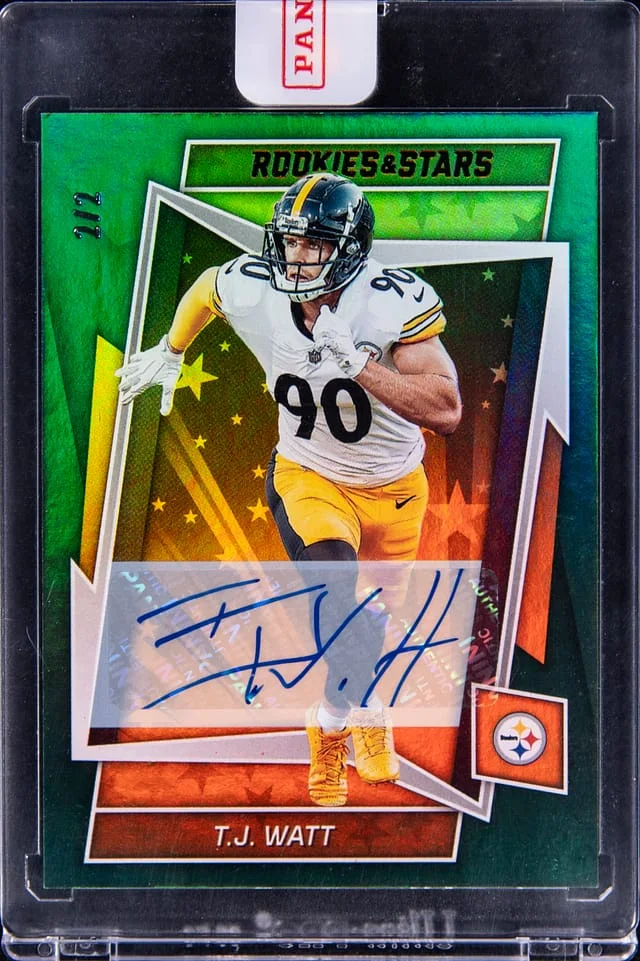 2022 Panini TJ Watt Rookies & Stars Autograph Green #84 card image