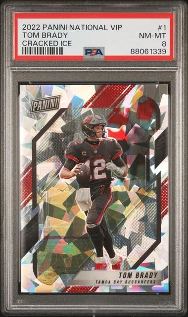 2022 Panini Tom Brady National VIP Cracked Ice #1 card image