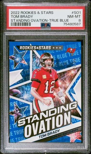 2022 Panini Tom Brady Rookies & Stars Standing Ovation True Blue #SO-1 card image