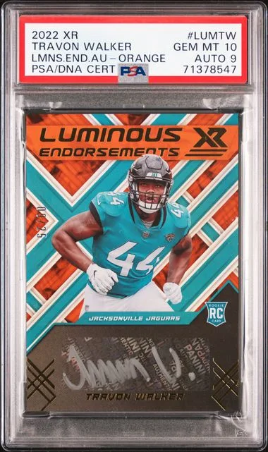 2022 Panini Travon Walker XR Luminous Endorsements Autographs Orange #LUM-TW card image