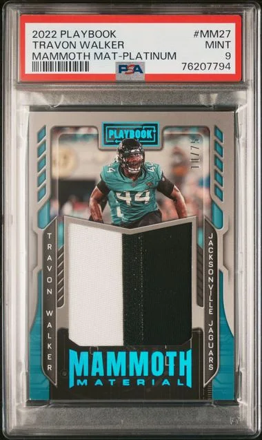 2022 Panini Travon Walker Playbook Mammoth Material Platinum #MM-27 card image