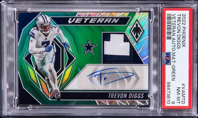 2022 Panini Trevon Diggs Phoenix Veteran Autograph Materials Green #VAM-TD card image