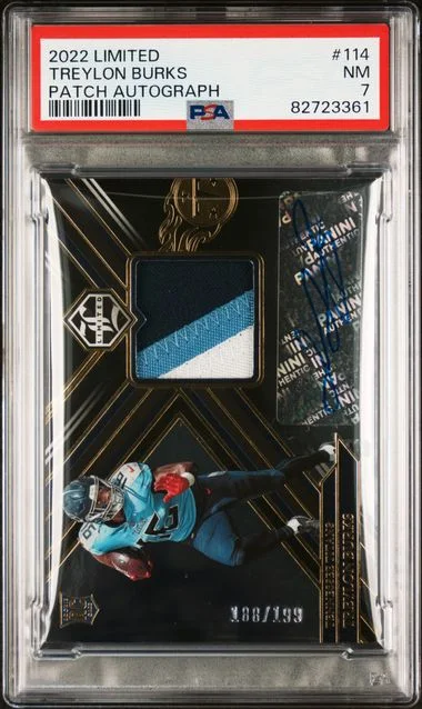 2022 Panini Treylon Burks Limited Patch Autograph #114 card image