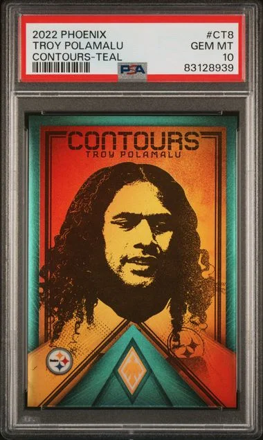 2022 Panini Troy Polamalu Phoenix Contours Teal #CT8 card image