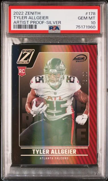 2022 Panini Tyler Allgeier Zenith Artist Proof-Silver #178 card image