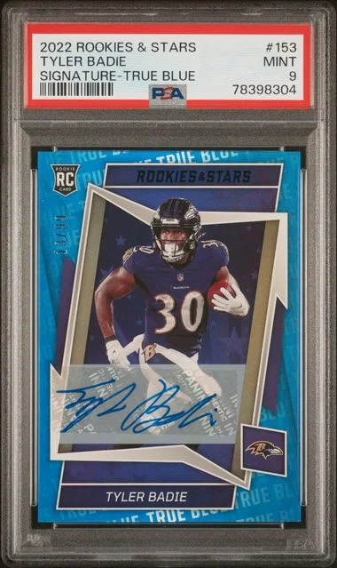 2022 Panini Tyler Badie Rookies & Stars Signature-True Blue #153 card image