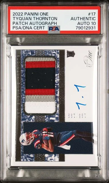 2022 Panini Tyquan Thornton One Patch Autograph #17 card image
