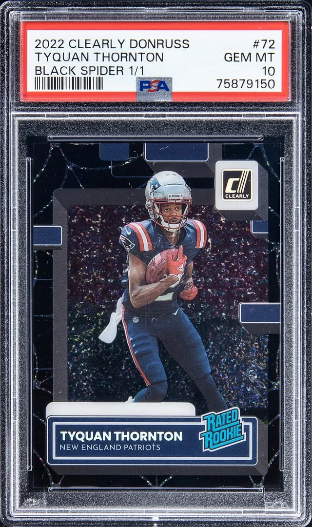 2022 Panini Tyquan Thornton Clearly Donruss Black Spider #72 card image