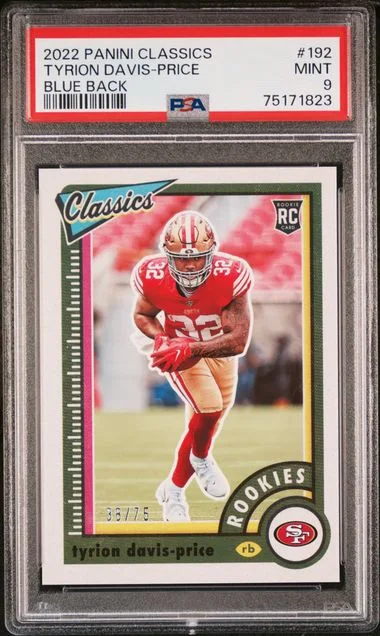 2022 Panini Tyrion Davis-Price Classics Blue Back #192 card image