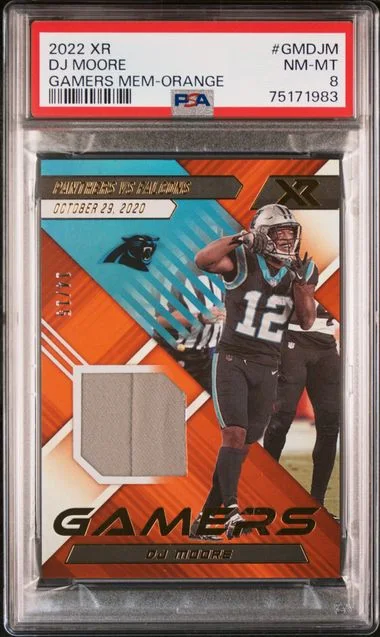 2022 Panini Xr Gamers Memorabilia Orange Gmdjm Dj Moore #no-number card image