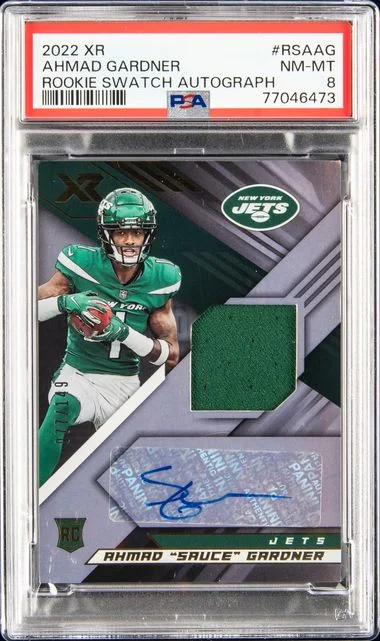 2022 Panini Xr Swatch Autographs Rsaag Ahmad Sauce Gardner #no-number card image