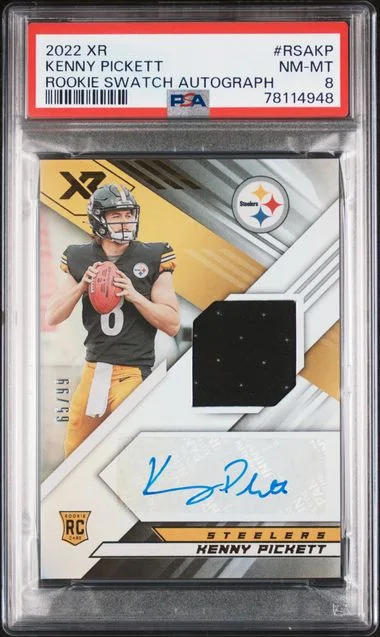 2022 Panini Xr Swatch Autographs Rsakp Kenny Pickett #no-number card image