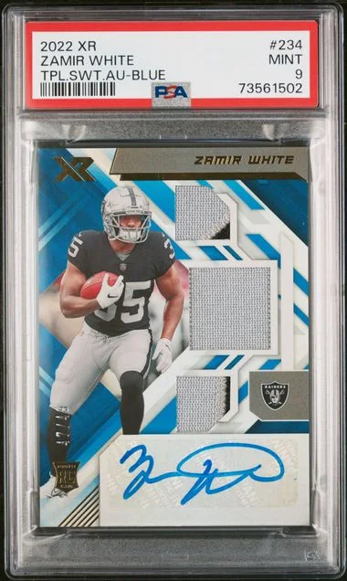 2022 Panini Zamir XR Triple Swatch Autograph-Blue #234 card image