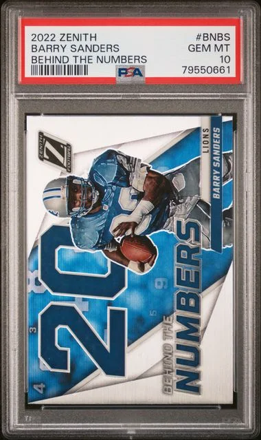 2022 Panini Zenith Behind The Numbers Bnbs Barry Sanders #no-number card image