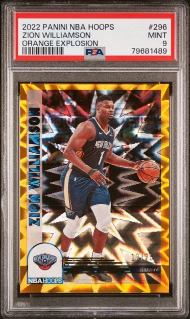 2022 Panini Zion Williamson NBA Hoops Orange Explosion #296 card image