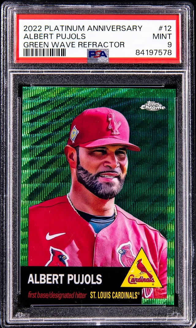 2022 Platinum Anniversary Green Wave Refractor Albert Pujols #12 card image