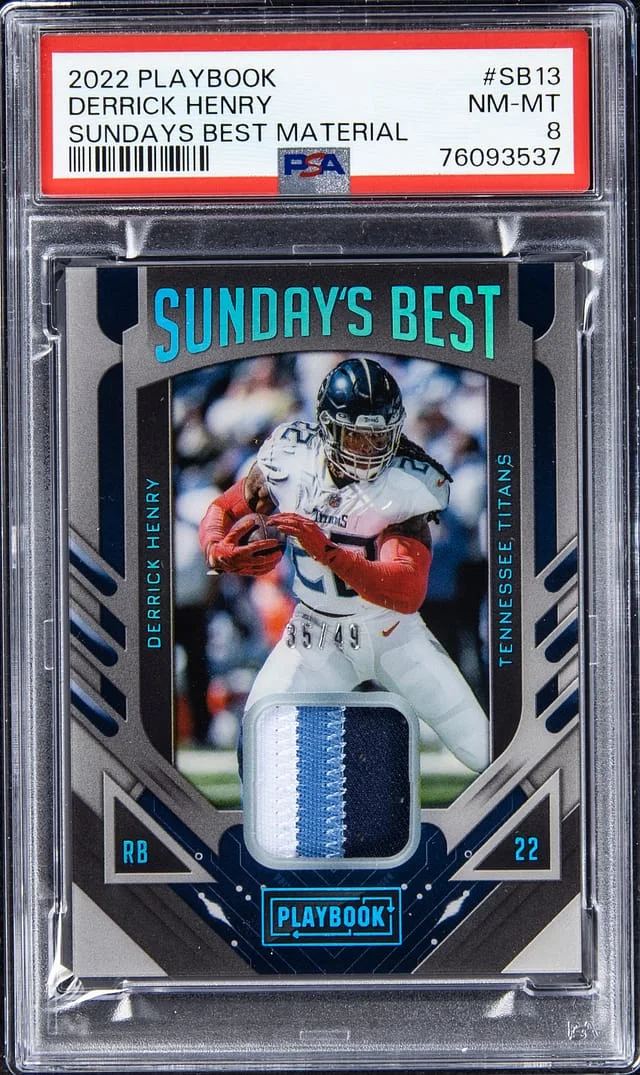 2022 Playbook Sundays Best Material Derrick Henry #SB13 card image