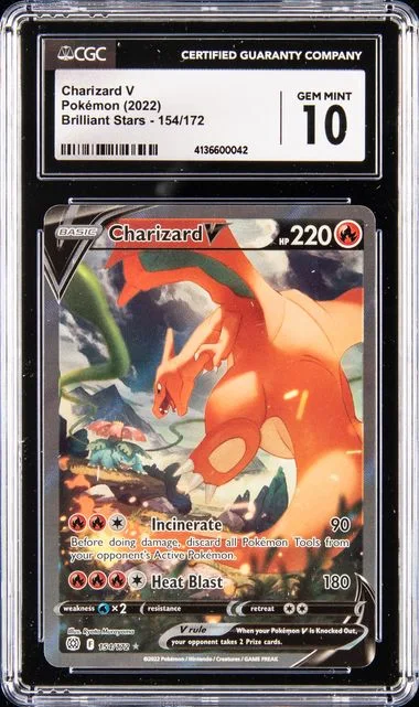 2022 Pokemon Brilliant Stars Charizard V #154 card image