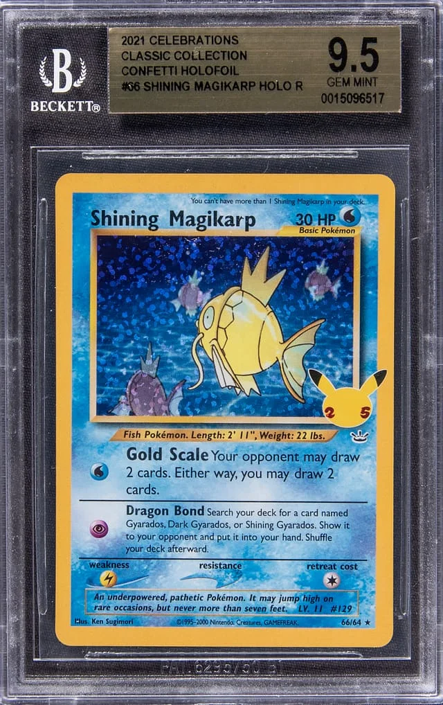 2022 Pokemon Celebrations Classic Collection Confetti Secret Rare Holofoil Shining Magikarp #66 card image