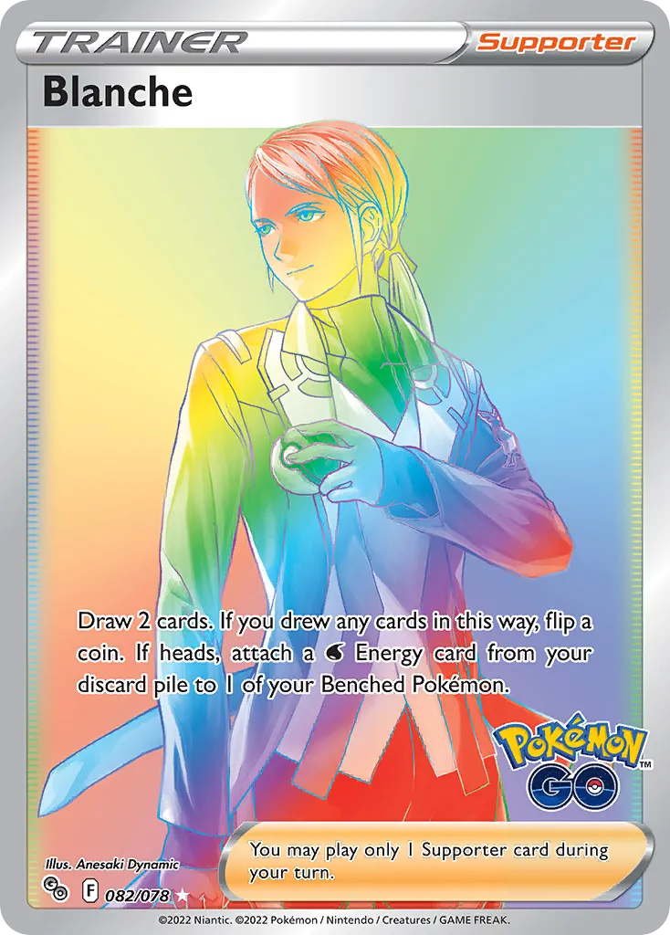 2022 Pokémon GO Blanche #82/78 Rare Rainbow card image