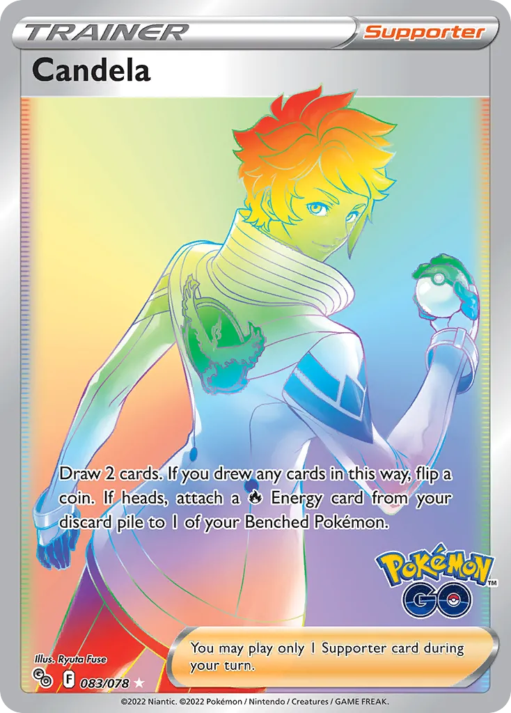 2022 Pokémon GO Candela #83/78 Rare Rainbow card image