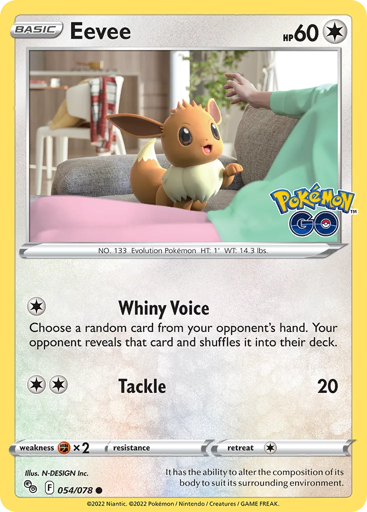 2022 Pokémon GO Eevee Common #54/78 Common card image