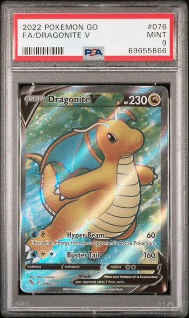 2022 Pokemon Go Full Art Dragonite V #076 card image